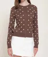 Active Basic Long Sleeve Button Down Cardigan In Brown/ivory In Multi