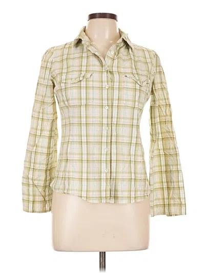 Pre-owned Active Basic Long Sleeve Button Down Shirt In Green