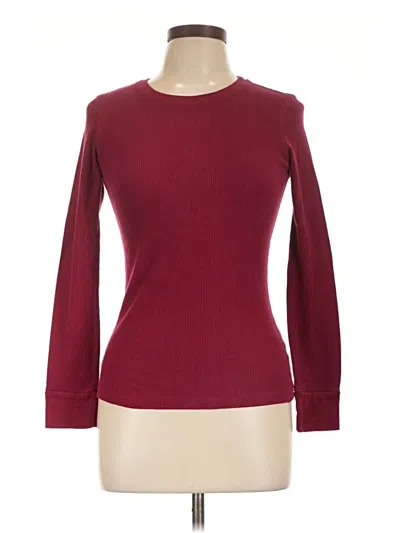 Pre-owned Active Basic Long Sleeve T-shirt In Burgundy
