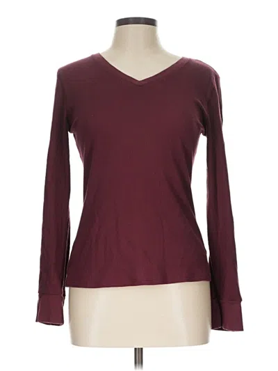 Pre-owned Active Basic Long Sleeve T-shirt In Burgundy