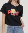 Active Basic Short Sleeve French Terry Short Top In Black In Black