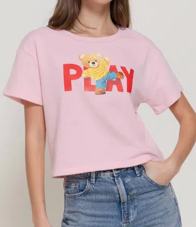 Active Basic Short Sleeve French Terry Short Top In Blush In Gold