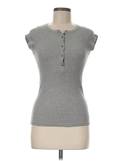 Pre-owned Active Basic Short Sleeve Henley Shirt In Gray