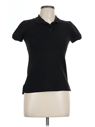 Pre-owned Active Basic Short Sleeve Polo Shirt In Black