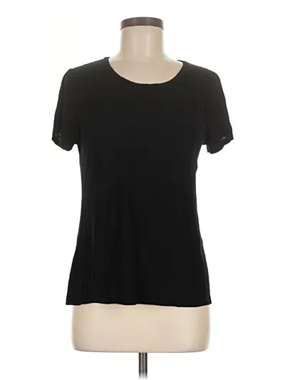 Pre-owned Active Basic Short Sleeve Top Black Scoop Neck Tops