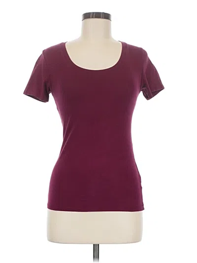 Pre-owned Active Basic Short Sleeve T-shirt In Burgundy