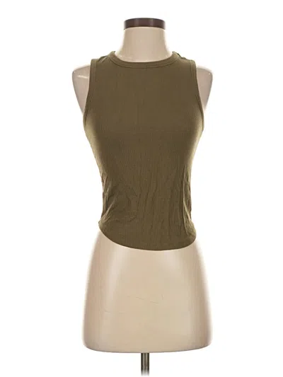 Pre-owned Active Basic Tank Top Brown Halter Neckline Tops