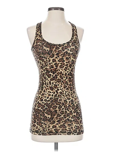 Pre-owned Active Basic Tank Top Brown Halter Neckline Tops