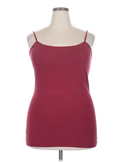 Pre-owned Active Basic Tank Top Burgundy Strapless Neckline Tops