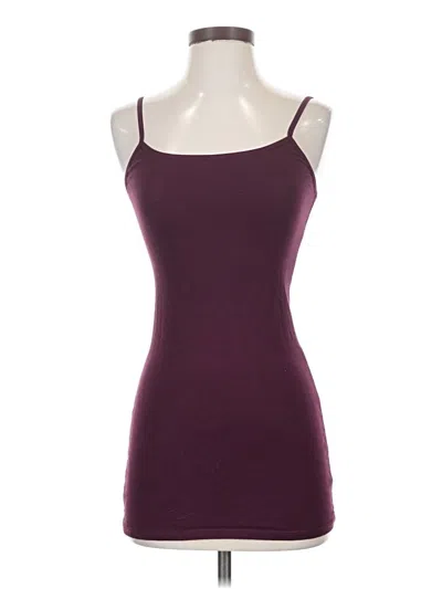 Pre-owned Active Basic Tank Top Burgundy Strapless Neckline Tops