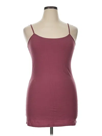 Pre-owned Active Basic Tank Top Burgundy Strapless Neckline Tops