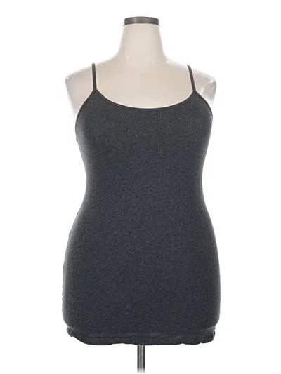 Pre-owned Active Basic Tank Top Gray Strapless Neckline Tops