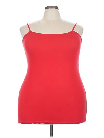 Pre-owned Active Basic Tank Top Red Strapless Neckline Tops