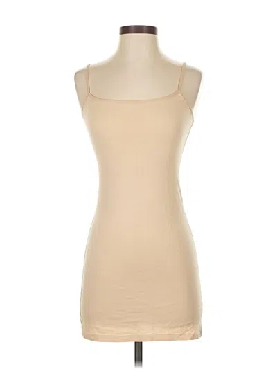 Pre-owned Active Basic Tank Top Tan Strapless Neckline Tops In Brown