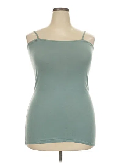 Pre-owned Active Basic Tank Top Teal Strapless Neckline Tops
