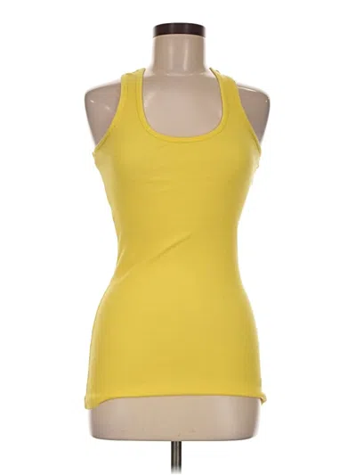 Pre-owned Active Basic Tank Top Yellow Halter Neckline Tops