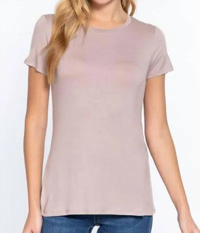 Active Basic Women's Eliza Cotton Jersey Top In Cloudy Mauve In Pink