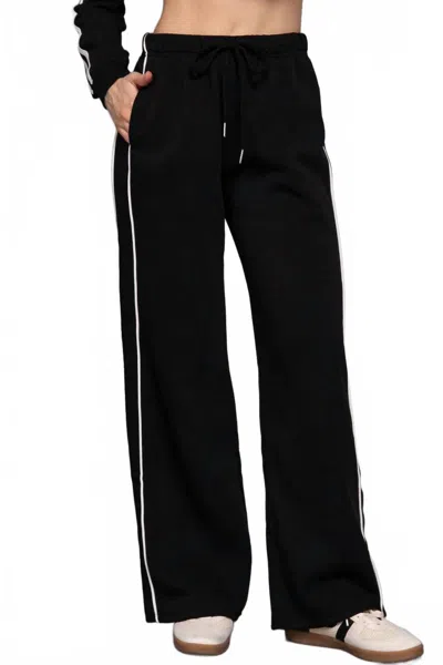 Active Basic Women's Side Line Stripe Sweatpant In Black