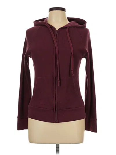 Pre-owned Active Basic Zip Up Hoodie In Burgundy