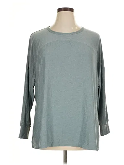 Pre-owned Active By Old Navy 3/4 Sleeve Top Gray Boatneck Tops