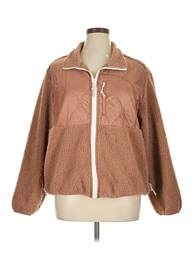 Pre-owned Active By Old Navy Faux Fur Jacket In Brown