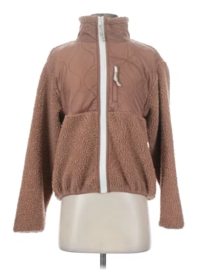 Pre-owned Active By Old Navy Faux Fur Jacket In Brown
