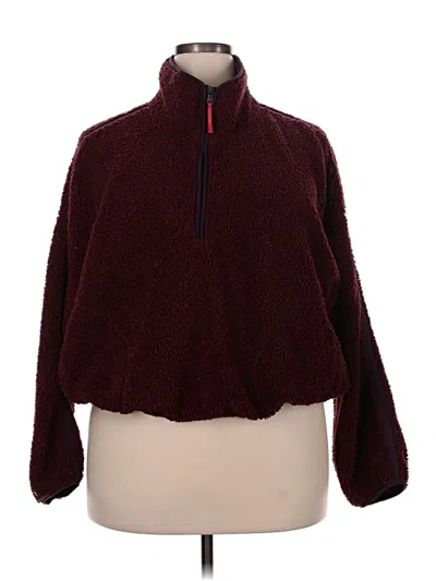 Pre-owned Active By Old Navy Faux Fur Jacket In Burgundy