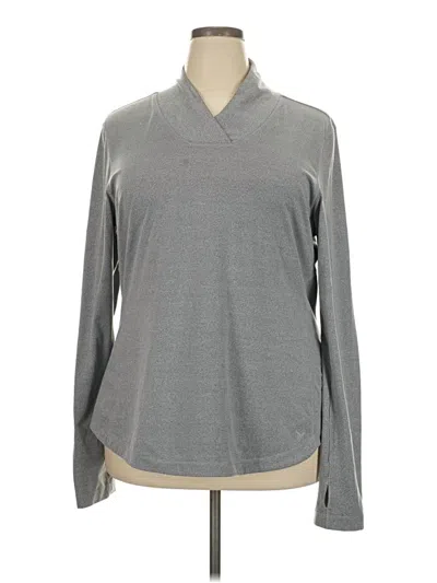 Pre-owned Active By Old Navy Long Sleeve Polo Shirt In Gray