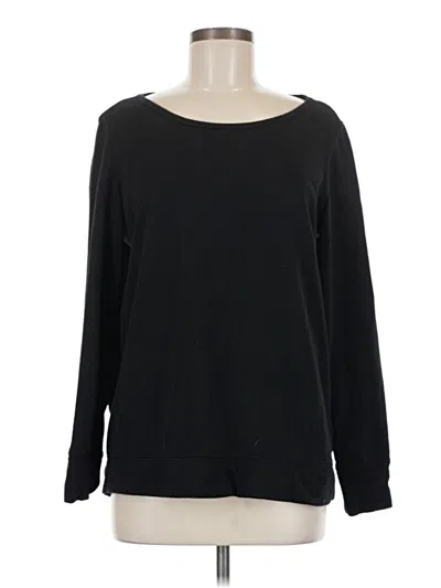 Pre-owned Active By Old Navy Long Sleeve Top Black Boatneck Tops