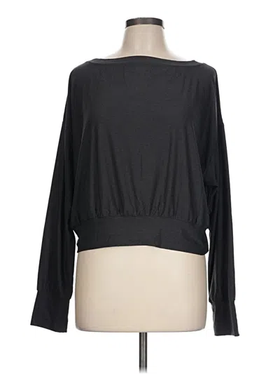 Pre-owned Active By Old Navy Long Sleeve Top Black Boatneck Tops