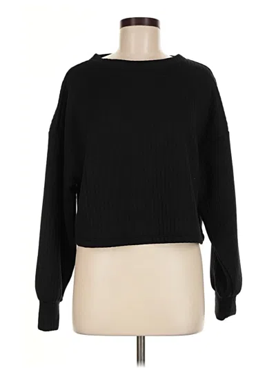Pre-owned Active By Old Navy Long Sleeve Top Black Boatneck Tops