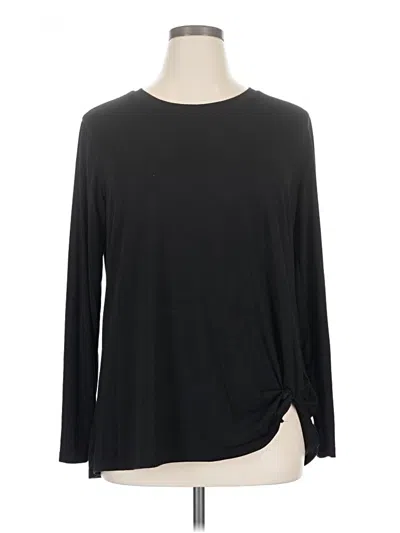 Pre-owned Active By Old Navy Long Sleeve Top Black Crew Neck Tops