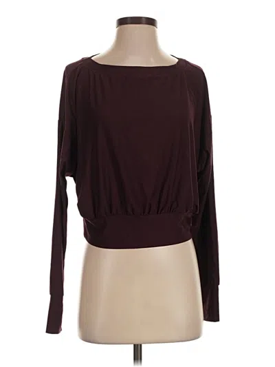 Pre-owned Active By Old Navy Long Sleeve Top Burgundy Boatneck Tops
