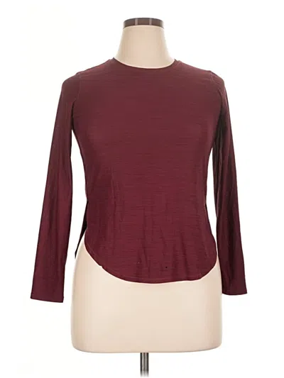 Pre-owned Active By Old Navy Long Sleeve Top Burgundy Mock Neckline Tops