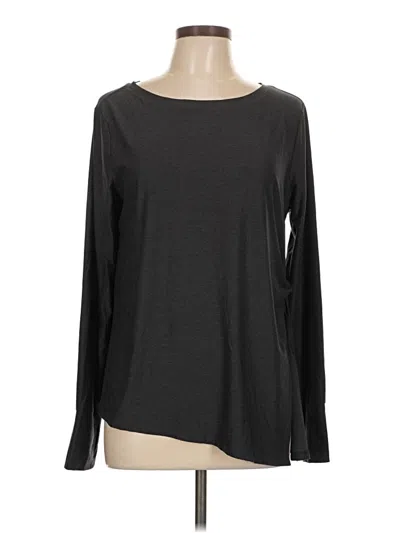 Pre-owned Active By Old Navy Long Sleeve Top Gray Boatneck Tops