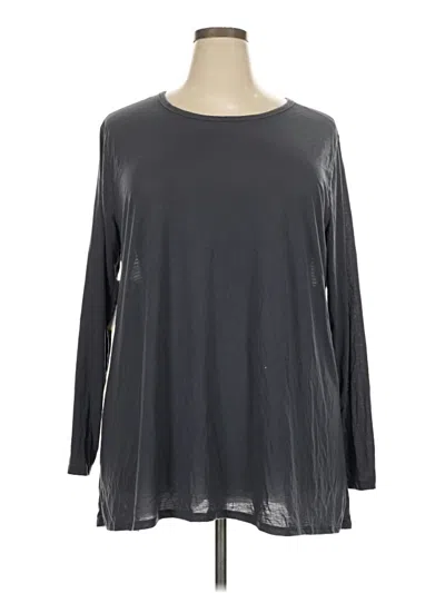 Pre-owned Active By Old Navy Long Sleeve Top Gray Boatneck Tops