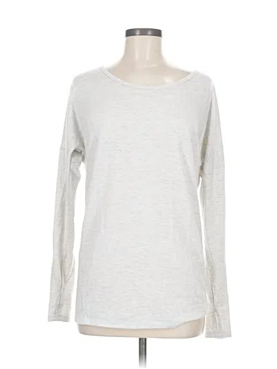 Pre-owned Active By Old Navy Long Sleeve Top Gray Crew Neck Tops