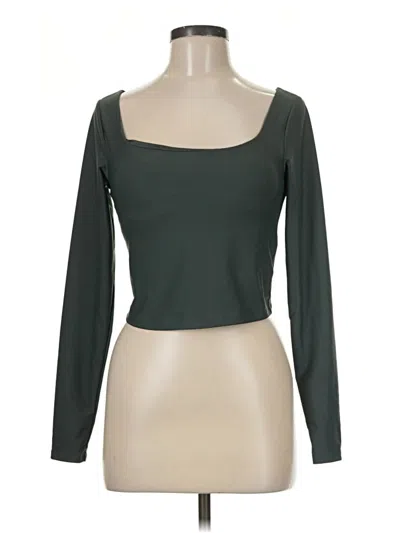 Pre-owned Active By Old Navy Long Sleeve Top Green Square Neckline Tops
