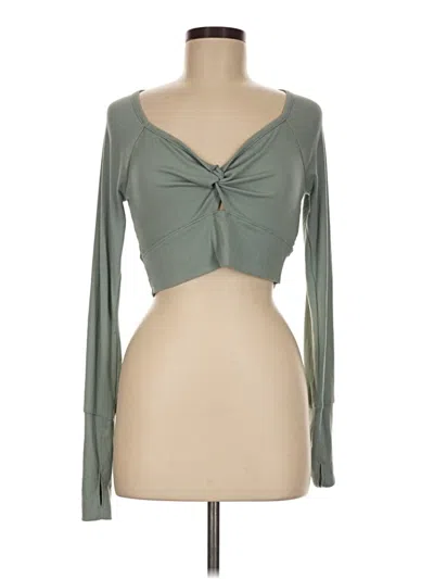 Pre-owned Active By Old Navy Long Sleeve Top Green Sweetheart Neckline Tops