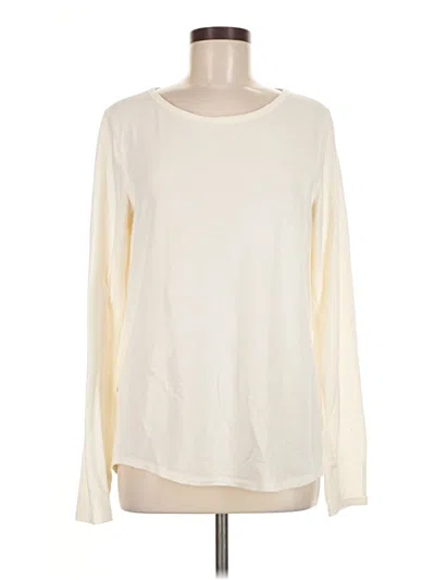 Pre-owned Active By Old Navy Long Sleeve Top Ivory Crew Neck Tops In White