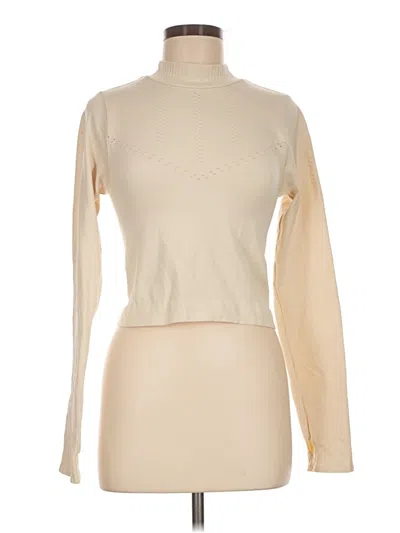 Pre-owned Active By Old Navy Long Sleeve Top Ivory Turtleneck Tops