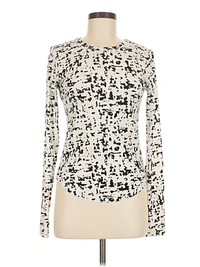 Pre-owned Active By Old Navy Long Sleeve Top Ivory Turtleneck Tops In White