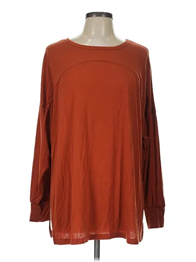 Pre-owned Active By Old Navy Long Sleeve Top Orange Boatneck Tops