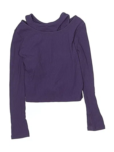 Pre-owned Active By Old Navy Kids' Long Sleeve Top Purple Cowl Neck Tops