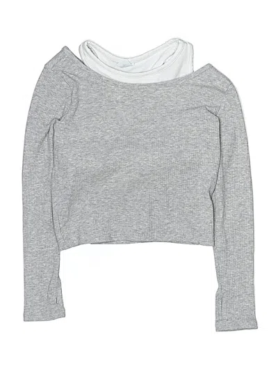 Pre-owned Active By Old Navy Kids' Long Sleeve Top Silver Cowl Neck Tops