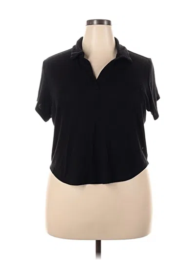 Pre-owned Active By Old Navy Short Sleeve Blouse In Black