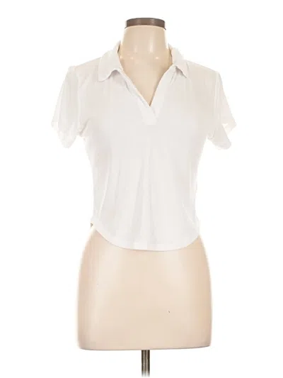 Pre-owned Active By Old Navy Short Sleeve Blouse In White