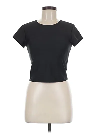 Pre-owned Active By Old Navy Short Sleeve Top Black Crew Neck Tops