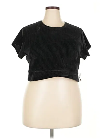 Active By Old Navy Short Sleeve Top Black Mock Neckline Tops