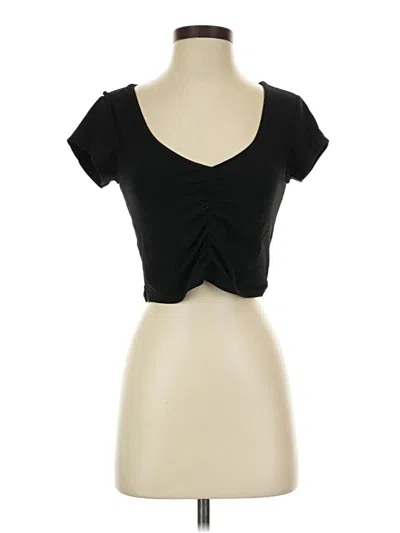 Pre-owned Active By Old Navy Short Sleeve Top Black Sweetheart Neckline Tops
